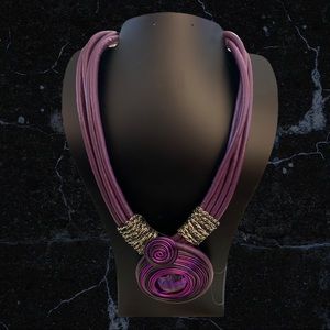 Purple Leather Necklace & A Variety Of Jewelry Lot